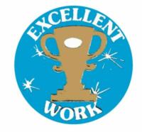 Metallic 'Excellent work' sticker