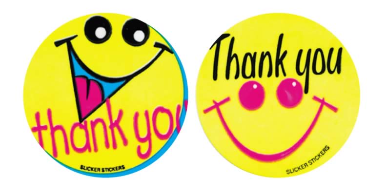 Thank you' sticker