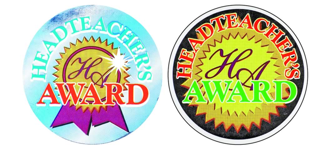 Metallic 'Headteachers Award' sticker