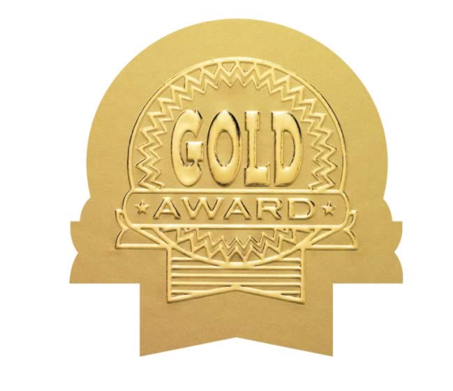 Metallic 'Gold Award' sticker