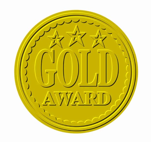 Metallic 'Gold Award' sticker 43mm
