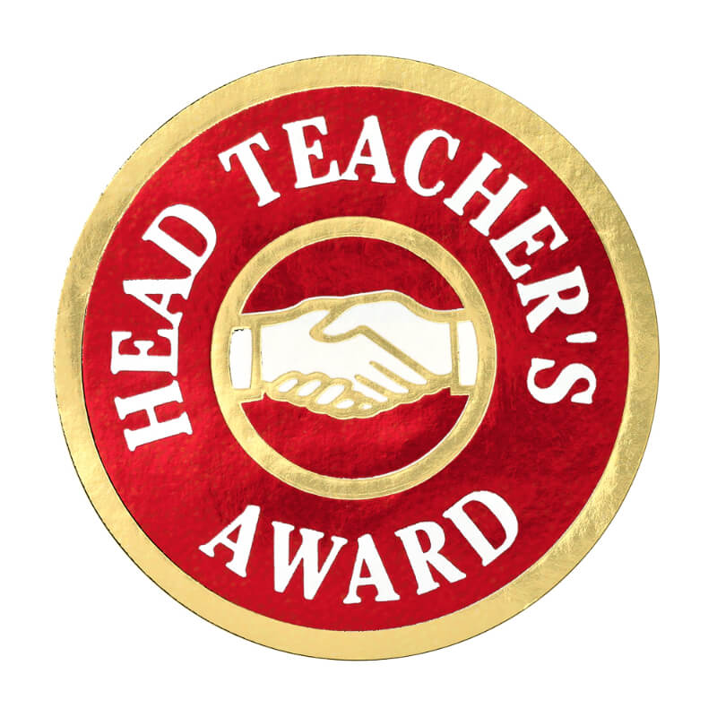 Metallic Headteachers Award sticker