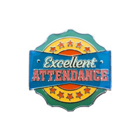 Excellent Attendance retro badge (pack of 5)