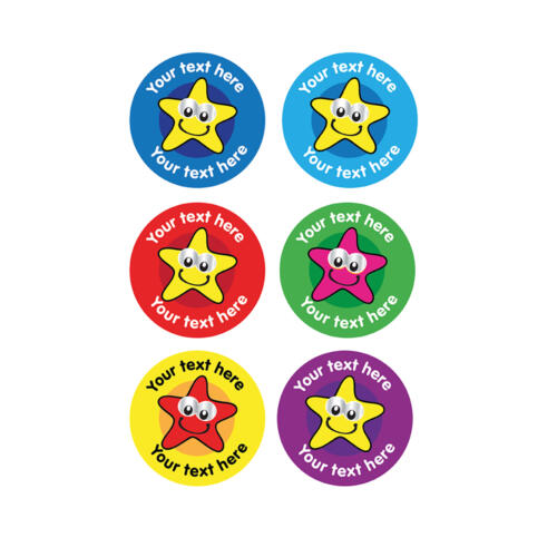 Personalised Stickers - Smiling Stars (6 designs) - Image 2