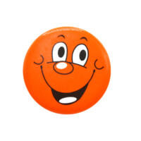 Orange Smiling face button badges