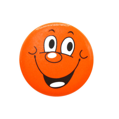 Orange Smiling face button badges
