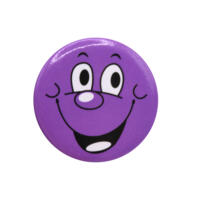 Purple Smiling face button badges