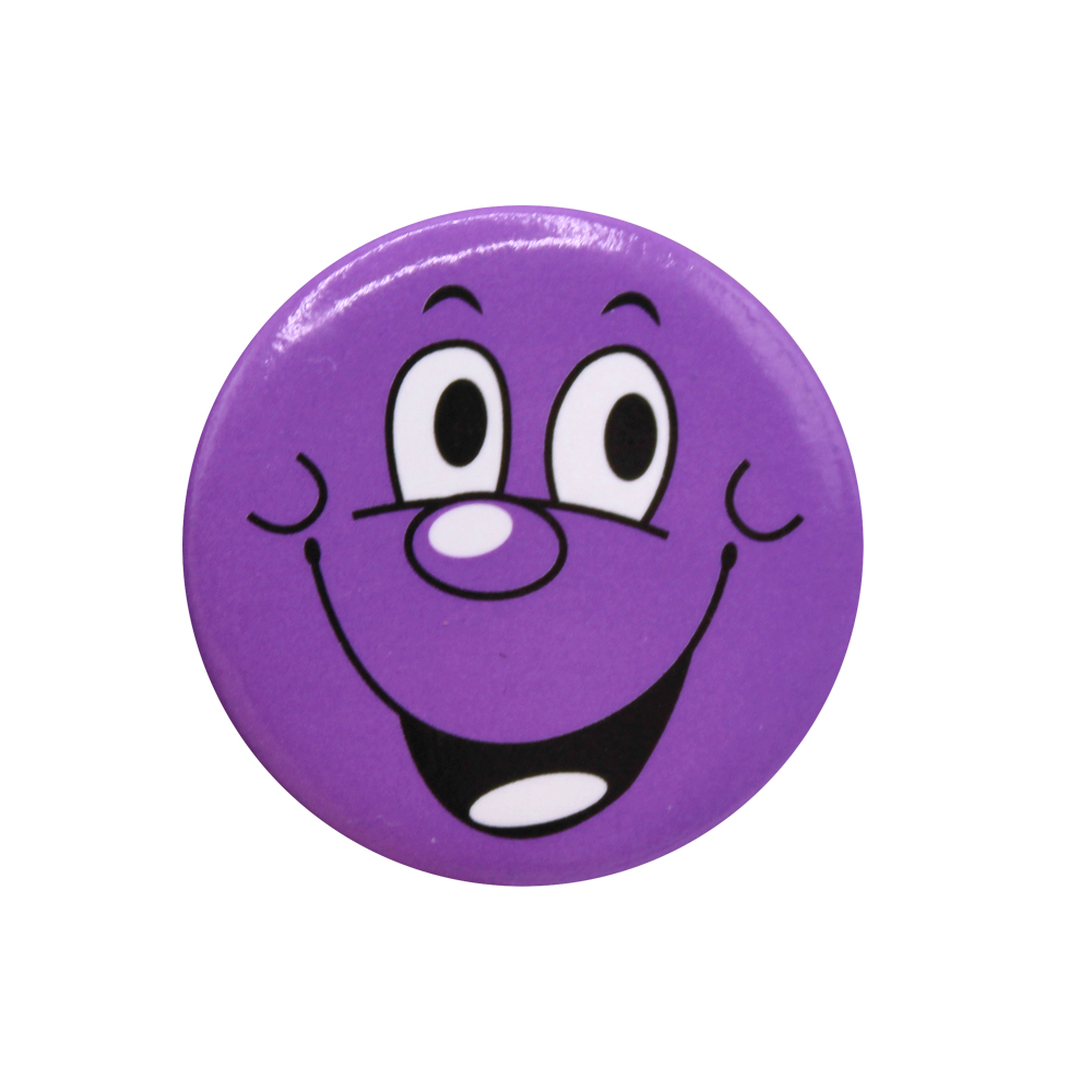 Purple Smiling face button badges
