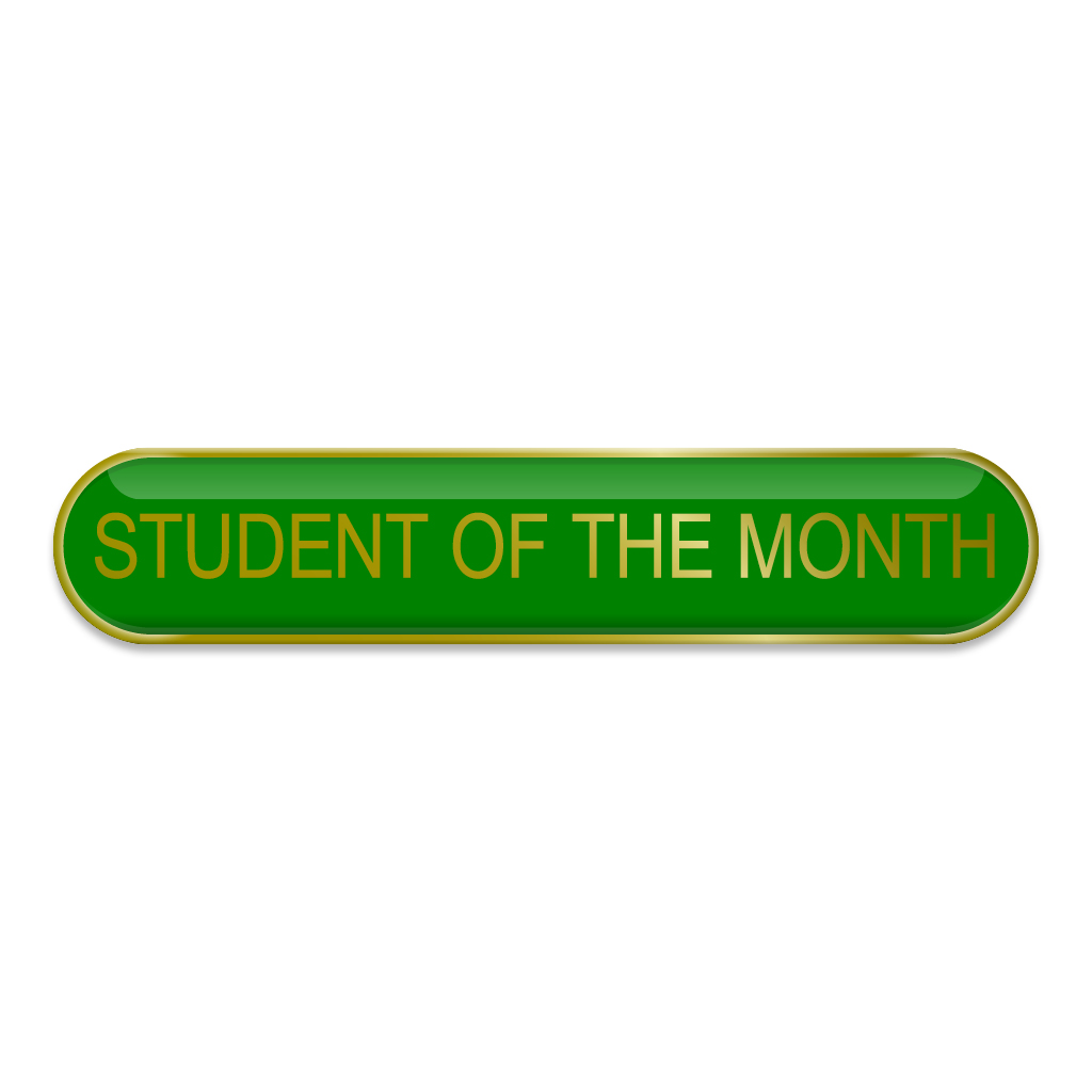 Student of the Month Enamel Badges Green