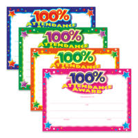 100% Attendance Certificate Big Box