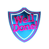 Metallic Well Done shield