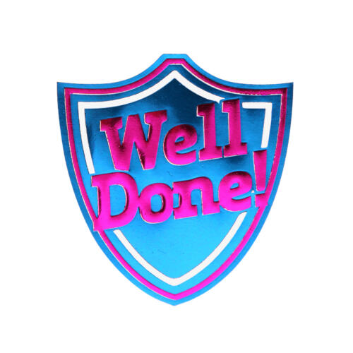 Metallic Well Done shield