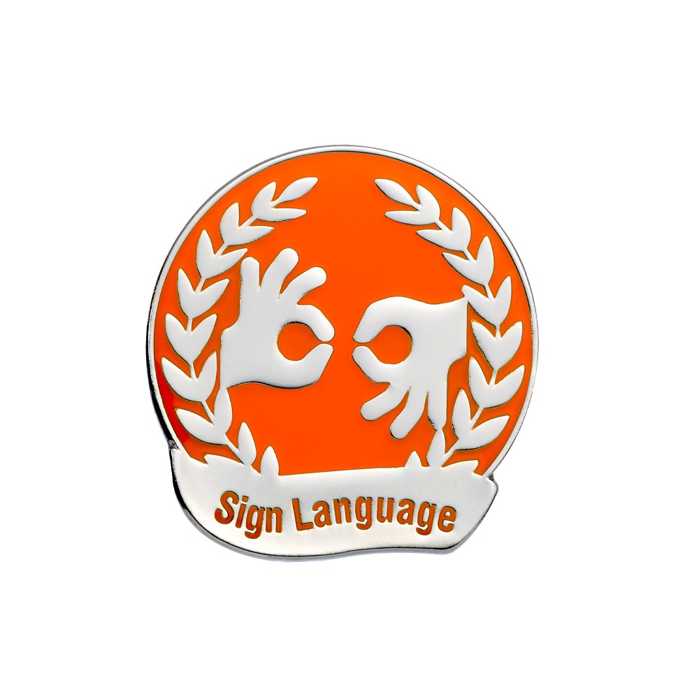 Sign Language Enamel Badges