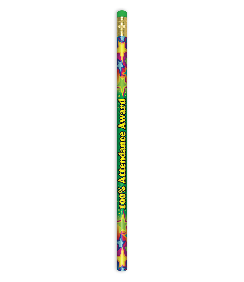 100% ATTENDANCE AWARD PENCIL BIG BOX
