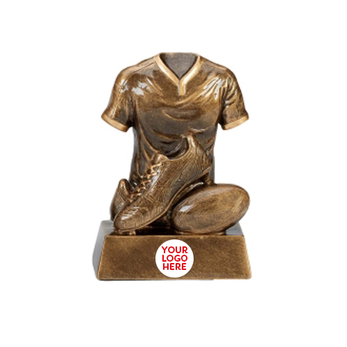 Legend Antique Gold Shirt Boot & Ball Rugby Trophy