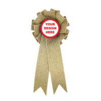 Personalised Glitter Gold Ribbon Rosette