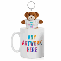 9cm George Keyring Bear & Printed Mug
