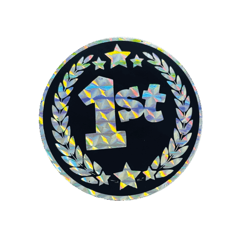1st Metallic and Holographic sticker 44mm
