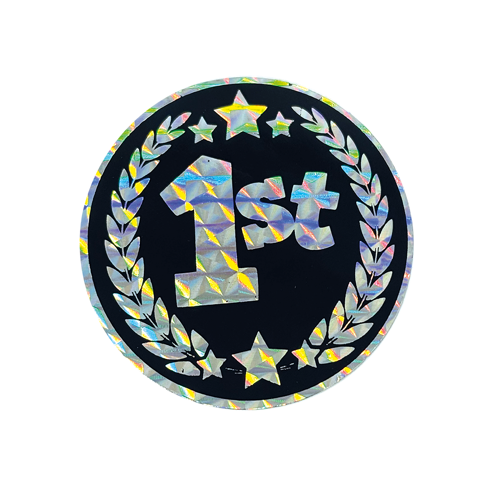 1st Metallic and Holographic sticker 44mm