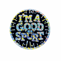 I'm a good sport Metallic and Holographic sticker 44mm