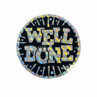 Well Done Metallic and Holographic sticker 44mm