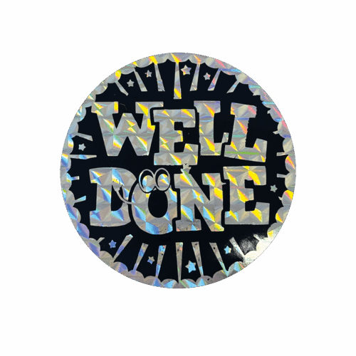 Well Done Metallic and Holographic sticker 44mm