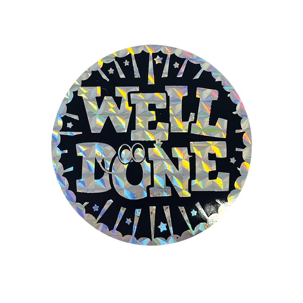 Well Done Metallic and Holographic sticker 44mm