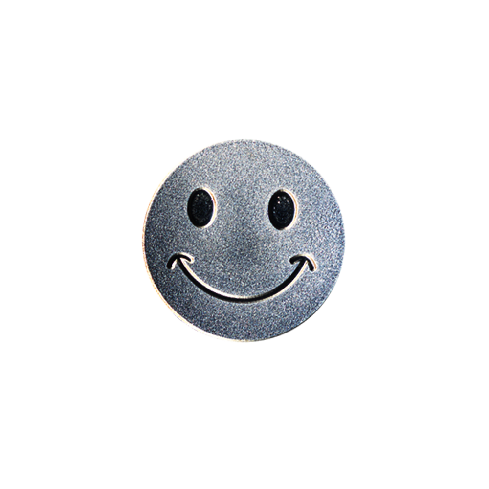 Silver Smiling face badge (pack of 5)