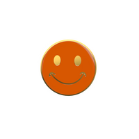 Orange Smiling Face Badge (pack of 5)
