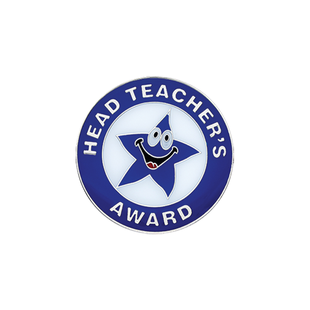 Headteacher's Award badge blue (pack of 5)