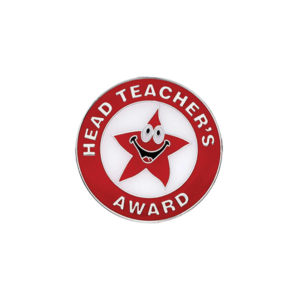 Headteacher's Award badge red (pack of 5)
