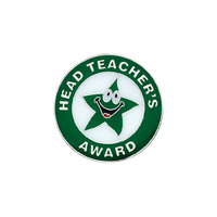 Headteacher's Award badge green  (pack of 5)