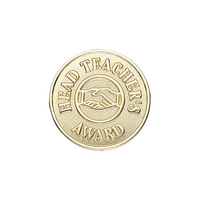 Gold handshake Headteacher's Award badge (pack of 5)