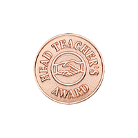 Bronze handshake Headteacher's Award badge (pack of 5)