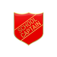 SCHOOL CAPTAIN badge red (pack of 5)