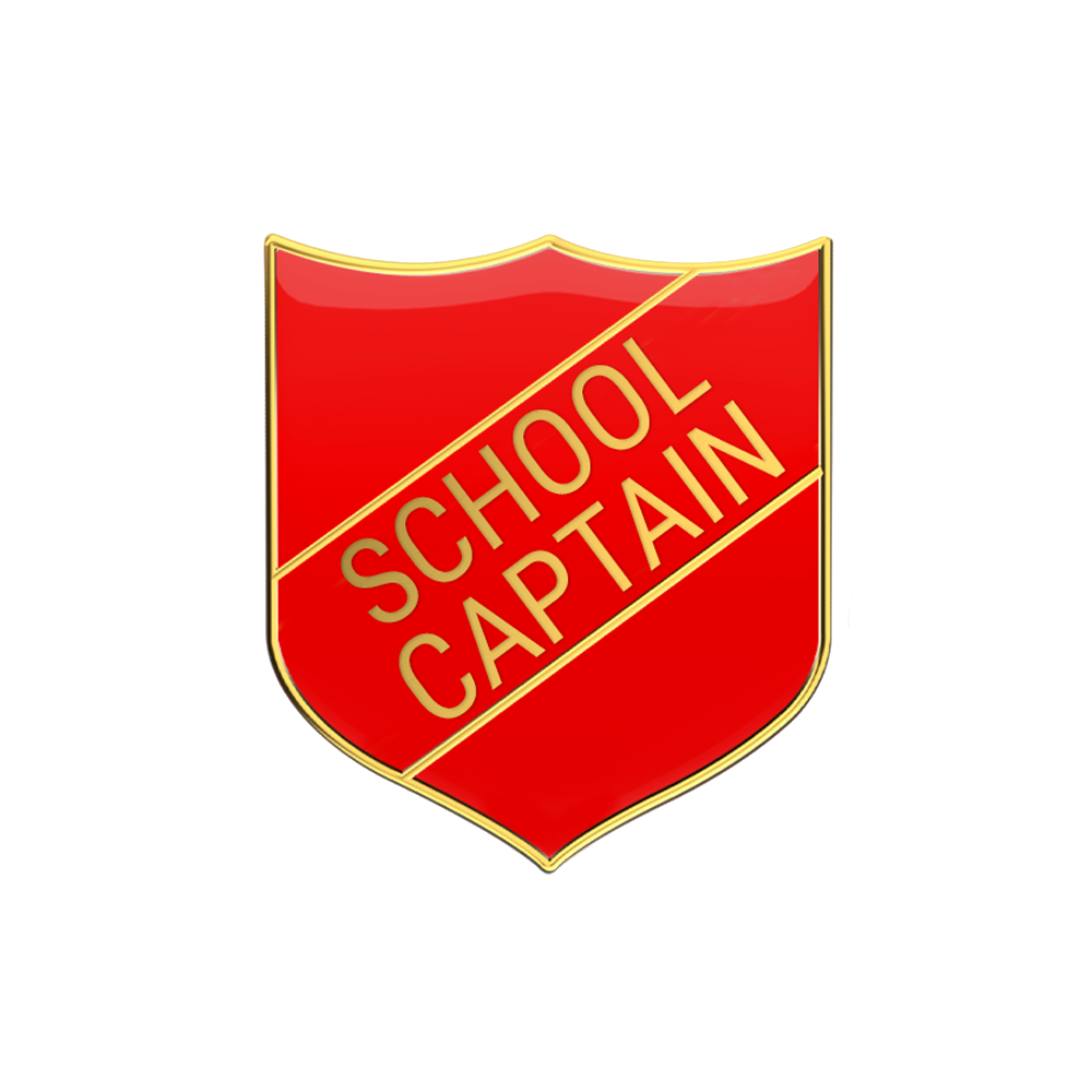 SCHOOL CAPTAIN badge red (pack of 5)