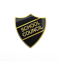 SCHOOL COUNCIL badge black and gold (pack of 5)