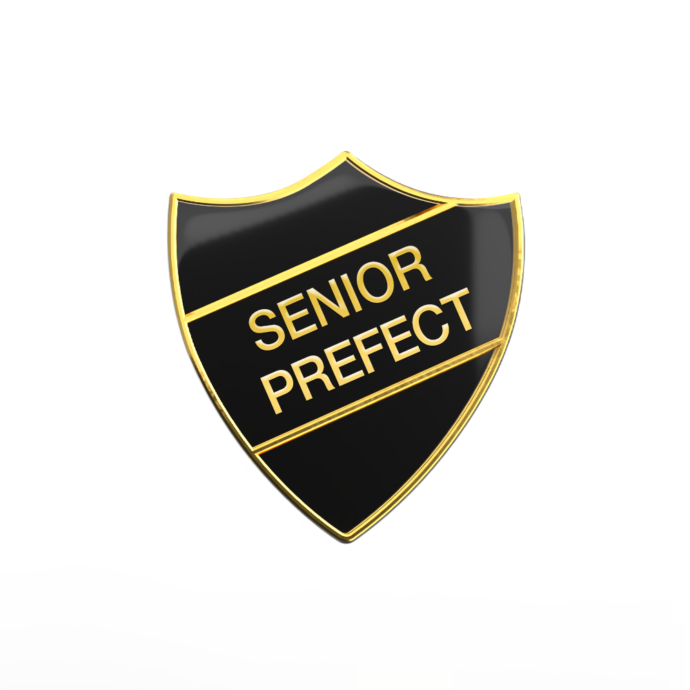 SENIOR PREFECT badge black and gold (pack of 5)