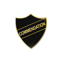COMMENDATION black and gold badge (pack of 5)