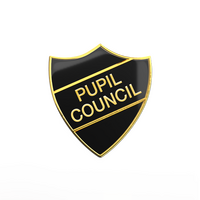 PUPIL COUNCIL badge black and gold (pack of 5)