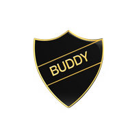 BUDDY black and gold badge (pack of 5)