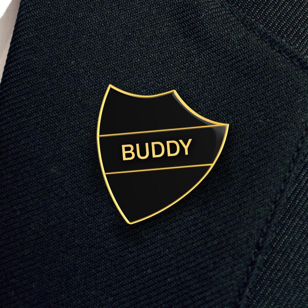 BUDDY black and gold badge (pack of 5) - Image 2