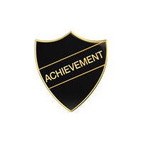 ACHIEVEMENT black and gold badge (pack of 5)