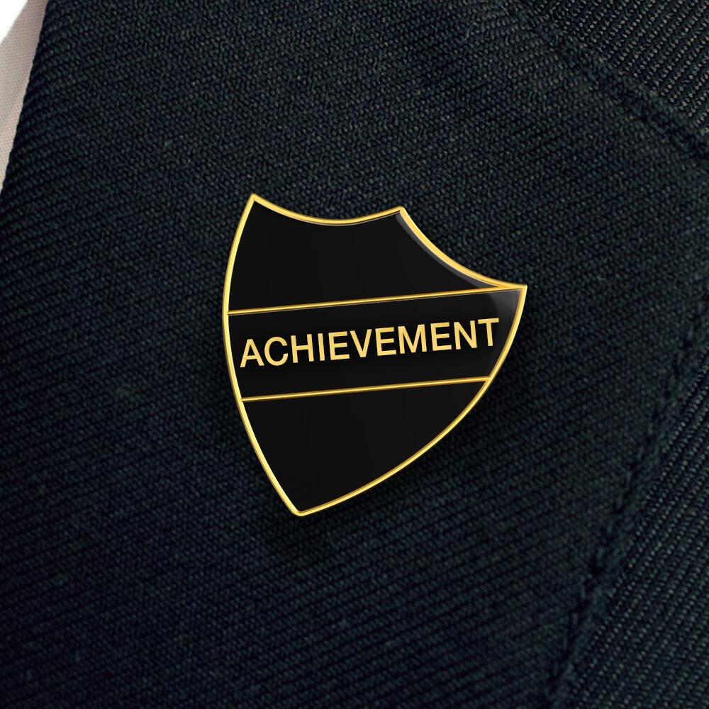ACHIEVEMENT black and gold badge (pack of 5) - Image 2