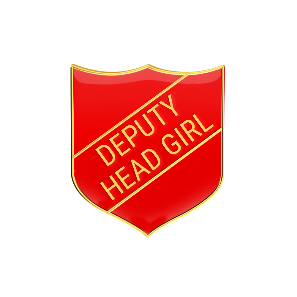 DEPUTY HEAD GIRL badge red (pack of 5)
