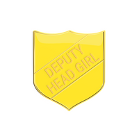 DEPUTY HEAD GIRL badge yellow (pack of 5)