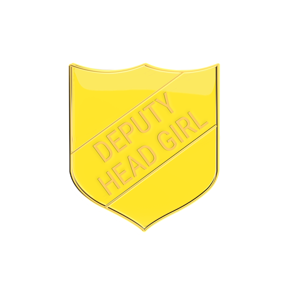 DEPUTY HEAD GIRL badge yellow (pack of 5)