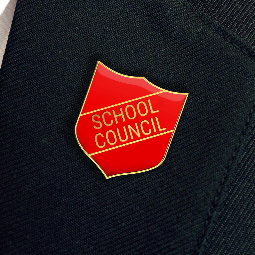 SCHOOL COUNCIL badge red (pack of 5) - Image 2