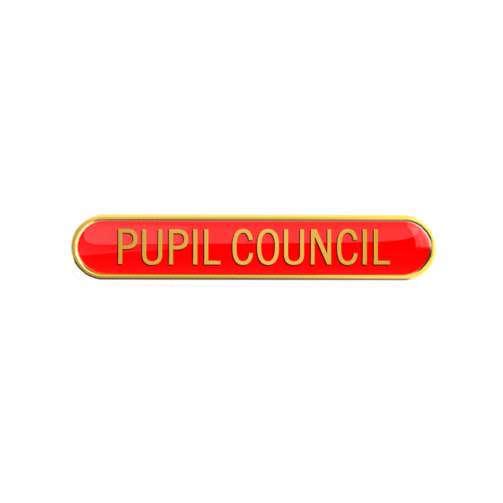PUPIL COUNCIL badge red (pack of 5)