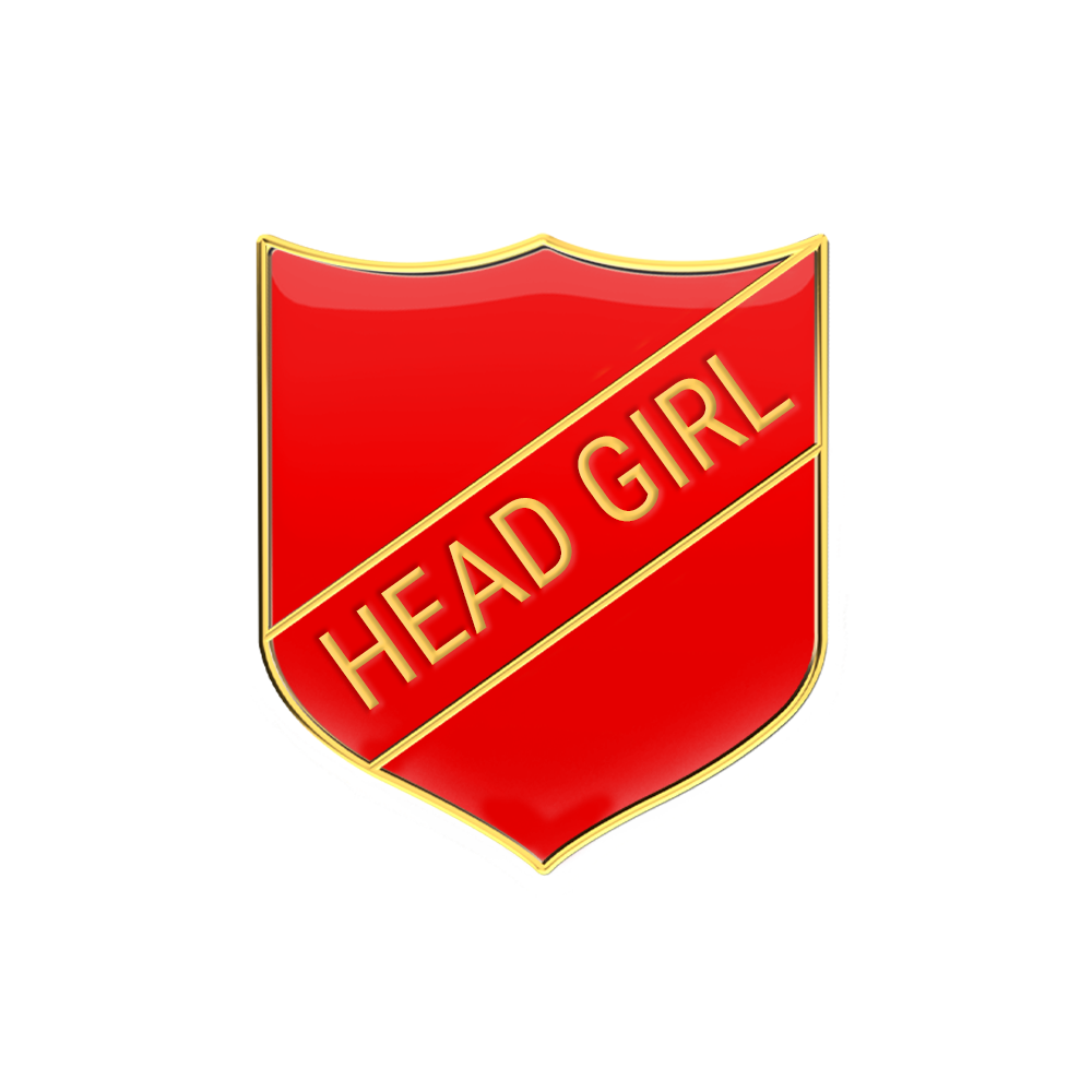 HEAD GIRL badge red (pack of 5)